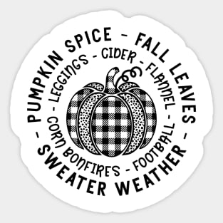 Plaid Pumpkin Fall Sticker